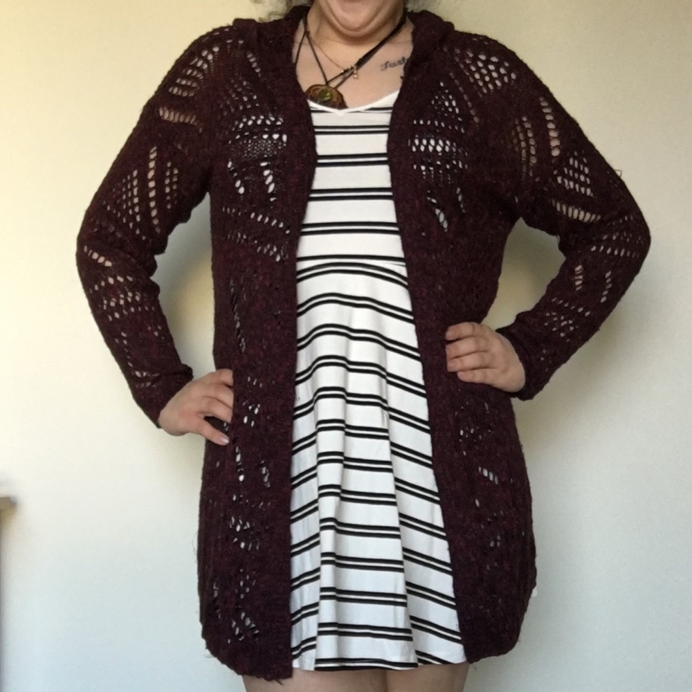 Maroon cardigan by SO